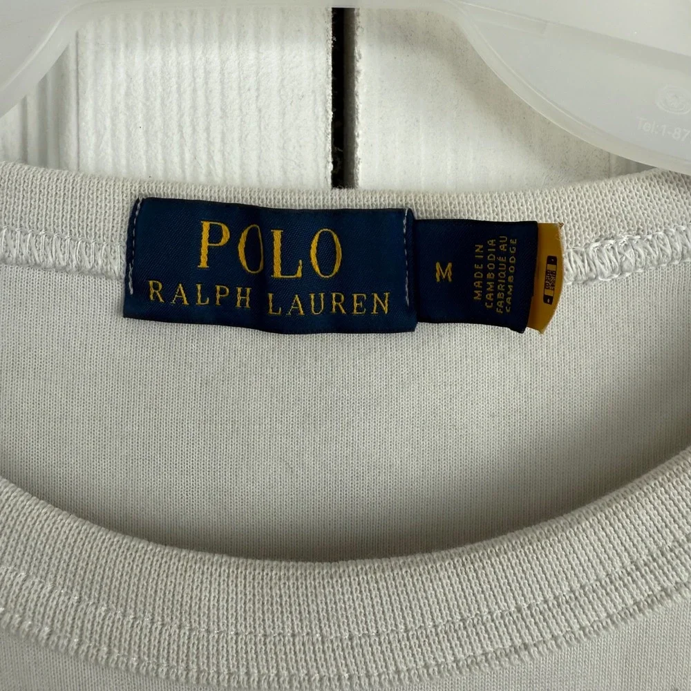 Polo Ralph Lauren White Crewneck Sweatshirt World Cup Alpine Racing Logo‎ Medium